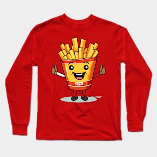 kawaii french fries T-Shirt cute ,potatofood Long Sleeve T-Shirt